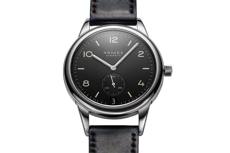Nomos offers an affordable in-house option with the Club Datum